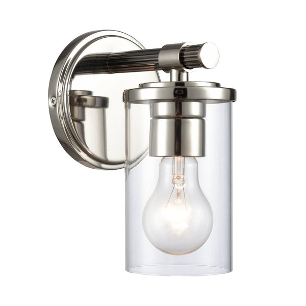 Atlas Burrow Elegant Two-Light Vanity Fixture with Clear Glass Shades for Sophisticated Bathroom Style Polished Nickel 5'' WL11236-NK