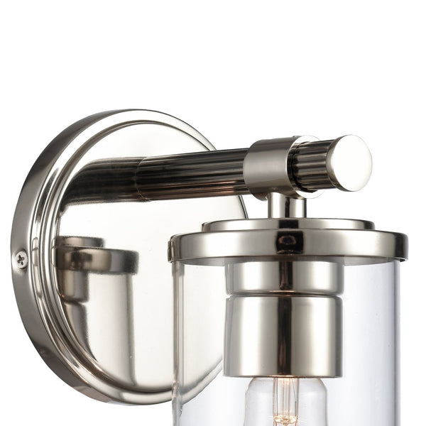 Atlas Burrow Elegant Two-Light Vanity Fixture with Clear Glass Shades for Sophisticated Bathroom Style Polished Nickel 5'' WL11236-NK