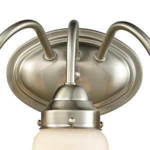 Atlas Califon 3-Light Vanity Light Fixture – Timeless Design with Elegant Arched Arms and Glass Shades Brushed Nickel 17'' WL11238-NK