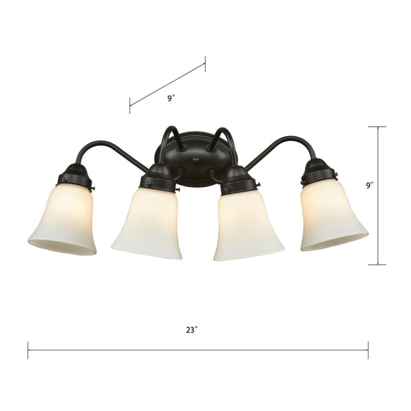 Atlas Califon 3-Light Vanity Light Fixture – Timeless Design with Elegant Arched Arms and Glass Shades Oil Rubbed Bronze 23'' WL11239-BZ