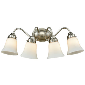 Atlas Califon 3-Light Vanity Light Fixture – Timeless Design with Elegant Arched Arms and Glass Shades Brushed Nickel 23'' WL11239-NK