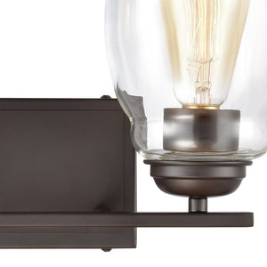 Atlas Calistoga 2-Light Vanity Light Fixture - Elegant Clear Glass Shades for Modern Bathroom Style Oil Rubbed Bronze WL11241-BZ