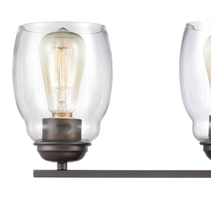 Atlas Calistoga 30.5'' Wide 4-Light Vanity Light Fixture - Modern Oil Rubbed Bronze Design with Glass Shades WL11243-BZ