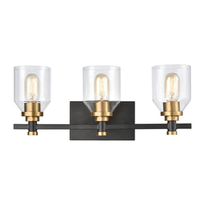 Atlas Cambria 2-Light Vanity Light Fixture - Sophisticated Design with Curved Glass Shades for Modern Elegance Matte Black 20'' WL11245-BK
