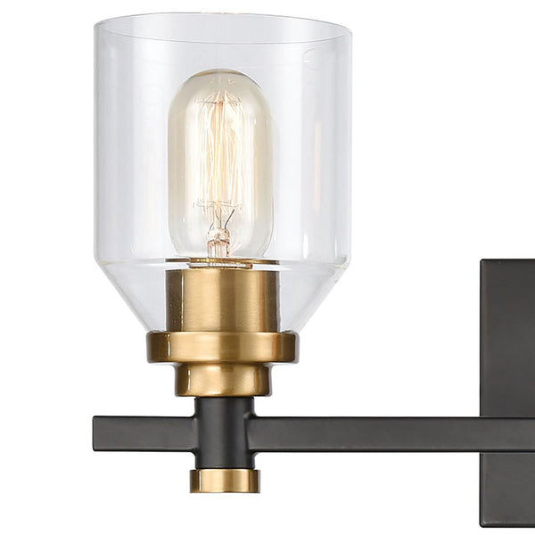 Atlas Cambria 2-Light Vanity Light Fixture - Sophisticated Design with Curved Glass Shades for Modern Elegance Matte Black 20'' WL11245-BK