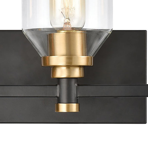 Atlas Cambria 2-Light Vanity Light Fixture - Sophisticated Design with Curved Glass Shades for Modern Elegance Matte Black 20'' WL11245-BK