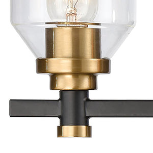 Atlas Cambria 2-Light Vanity Light Fixture - Sophisticated Design with Curved Glass Shades for Modern Elegance Matte Black 20'' WL11245-BK