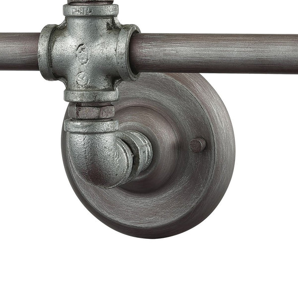Atlas Cast Iron Pipe 3-Light Vanity Light Fixture - Industrial Chic Design for Contemporary Spaces Weathered Zinc 22'' WL11246-SV1