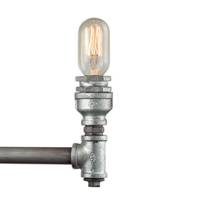 Atlas Cast Iron Pipe 3-Light Vanity Light Fixture - Industrial Chic Design for Contemporary Spaces Weathered Zinc 22'' WL11246-SV1