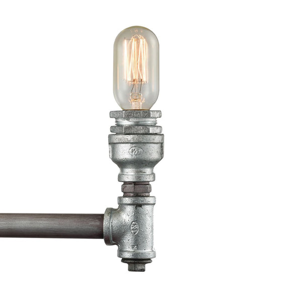 Atlas Cast Iron Pipe 3-Light Vanity Light Fixture - Industrial Chic Design for Contemporary Spaces Weathered Zinc 22'' WL11246-SV1