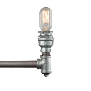 Atlas Cast Iron Pipe 3-Light Vanity Light Fixture - Industrial Chic Design for Contemporary Spaces Weathered Zinc 28'' WL11247-SV