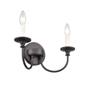 Atlas Cecil 14'' Wide 2-Light Vanity Light Fixture - Timeless Elegance for Modern Bathroom Spaces Matte Black WL11249-BK