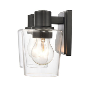 Atlas Celia 2-Light Vanity Light Fixture – Modern Tapered Glass Shades for Elegant Bathroom Illumination Matte Black 12'' WL11251-BK