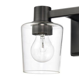 Atlas Celia 2-Light Vanity Light Fixture – Modern Tapered Glass Shades for Elegant Bathroom Illumination Matte Black 12'' WL11251-BK
