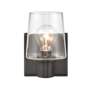 Atlas Celia 2-Light Vanity Light Fixture – Modern Tapered Glass Shades for Elegant Bathroom Illumination Matte Black 5'' WL11252-BK