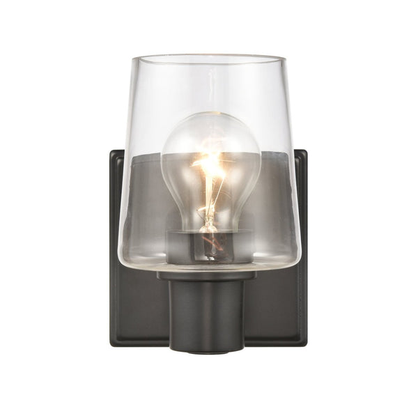 Atlas Celia 2-Light Vanity Light Fixture – Modern Tapered Glass Shades for Elegant Bathroom Illumination Matte Black 5'' WL11252-BK