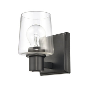 Atlas Celia 2-Light Vanity Light Fixture – Modern Tapered Glass Shades for Elegant Bathroom Illumination Matte Black 5'' WL11252-BK