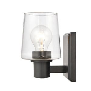Atlas Celia 2-Light Vanity Light Fixture – Modern Tapered Glass Shades for Elegant Bathroom Illumination Matte Black 5'' WL11252-BK