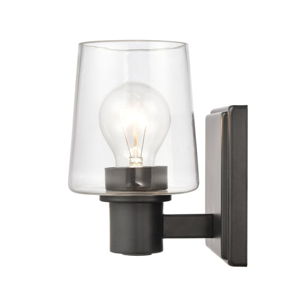 Atlas Celia 2-Light Vanity Light Fixture – Modern Tapered Glass Shades for Elegant Bathroom Illumination Matte Black 5'' WL11252-BK