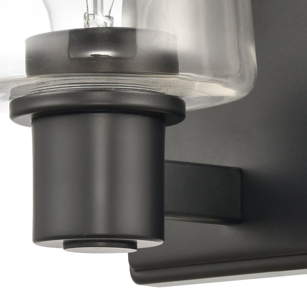 Atlas Celia 2-Light Vanity Light Fixture – Modern Tapered Glass Shades for Elegant Bathroom Illumination Matte Black 5'' WL11252-BK