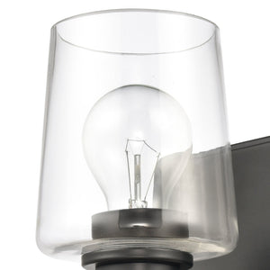 Atlas Celia 2-Light Vanity Light Fixture – Modern Tapered Glass Shades for Elegant Bathroom Illumination Matte Black 5'' WL11252-BK