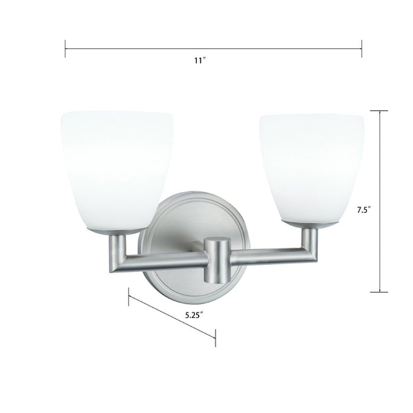 Atlas Chancellor 11'' Wide Integrated LED Vanity Light - Timeless Design for Elegant Bathroom Illumination Brushed Nickel WL11253-NK