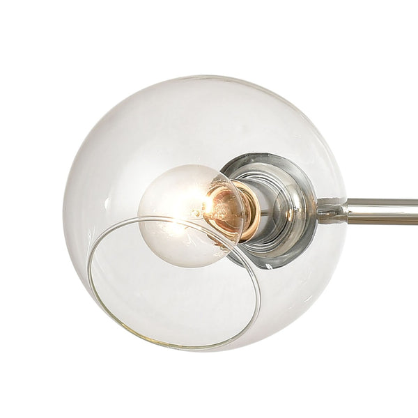 Atlas Claro 4-Light Vanity Fixture - Modern Clear Glass Spheres for Bright Bathroom Illumination Polished Chrome 36'' WL11259-CH