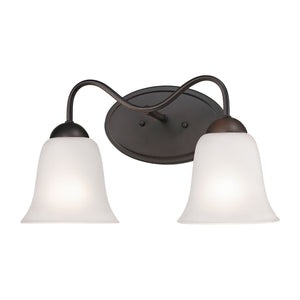 Atlas Conway 15'' Wide 2-Light Vanity Fixture - Elegant Traditional Design with Curved Glass Shades Oil Rubbed Bronze WL11261-BZ