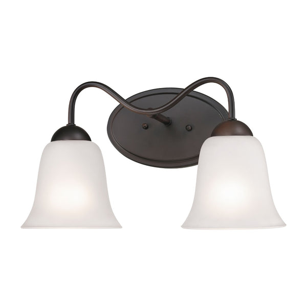 Atlas Conway 15'' Wide 2-Light Vanity Fixture - Elegant Traditional Design with Curved Glass Shades Oil Rubbed Bronze WL11261-BZ