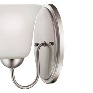 Atlas Conway 15'' Wide 2-Light Vanity Fixture - Elegant Traditional Design with Curved Glass Shades Brushed Nickel WL11263-NK