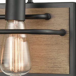 Atlas Copley 3-Light Vanity Light Fixture - Stylish Industrial Design with Aspen-Finished Backplate Matte Black 20'' WL11264-BK