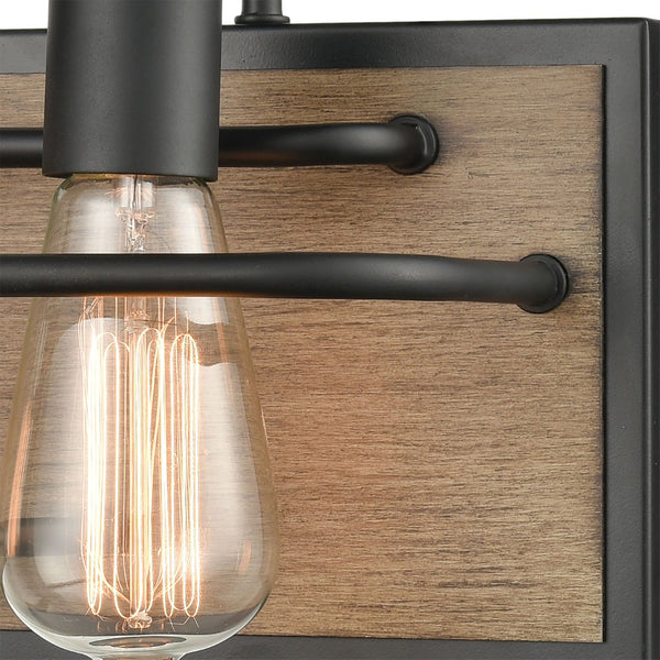 Atlas Copley 3-Light Vanity Light Fixture - Stylish Industrial Design with Aspen-Finished Backplate Matte Black 20'' WL11264-BK