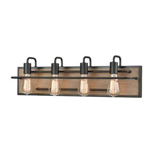 Atlas Copley 3-Light Vanity Light Fixture - Stylish Industrial Design with Aspen-Finished Backplate Matte Black 27'' WL11265-BK