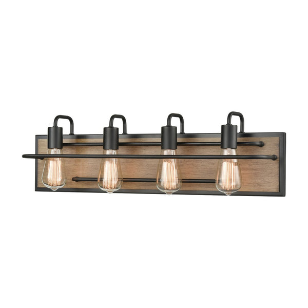 Atlas Copley 3-Light Vanity Light Fixture - Stylish Industrial Design with Aspen-Finished Backplate Matte Black 27'' WL11265-BK