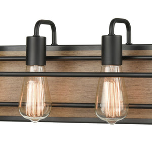 Atlas Copley 3-Light Vanity Light Fixture - Stylish Industrial Design with Aspen-Finished Backplate Matte Black 27'' WL11265-BK