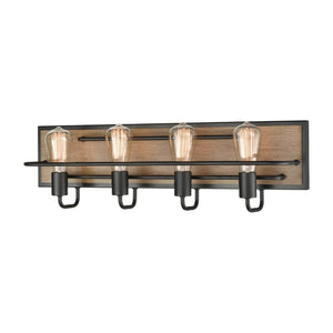 Atlas Copley 3-Light Vanity Light Fixture - Stylish Industrial Design with Aspen-Finished Backplate Matte Black 27'' WL11265-BK