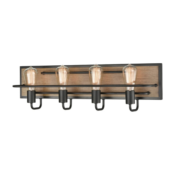 Atlas Copley 3-Light Vanity Light Fixture - Stylish Industrial Design with Aspen-Finished Backplate Matte Black 27'' WL11265-BK