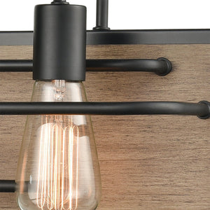Atlas Copley 3-Light Vanity Light Fixture - Stylish Industrial Design with Aspen-Finished Backplate Matte Black 27'' WL11265-BK
