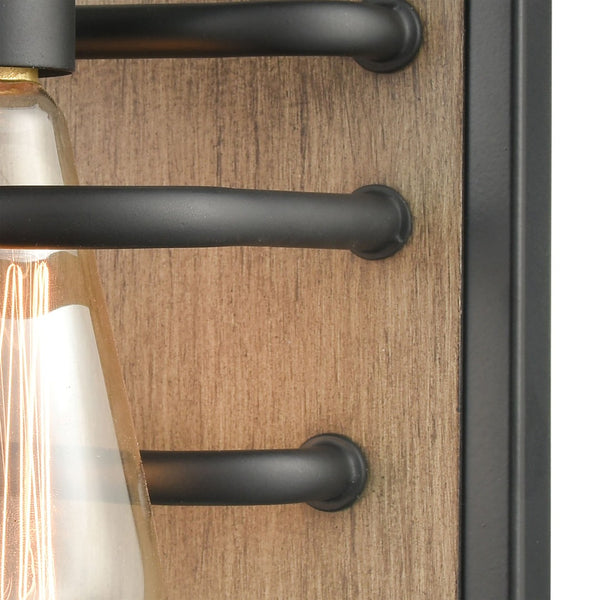 Atlas Copley 3-Light Vanity Light Fixture - Stylish Industrial Design with Aspen-Finished Backplate Matte Black 6'' WL11266-BK