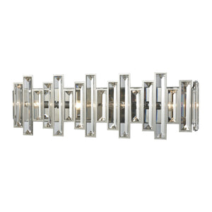 Atlas Crystal Heights 25'' Wide 4-Light Vanity Light - Modern Polished Chrome with Striking Crystal Design WL11268-CH