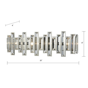 Atlas Crystal Heights 25'' Wide 4-Light Vanity Light - Modern Polished Chrome with Striking Crystal Design WL11268-CH