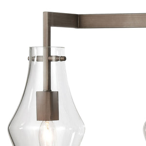 Atlas Culmination 3-Light Vanity Light Fixture with Clear Glass Shades for Modern Bathroom Elegance Weathered Zinc 36'' WL11270-GY