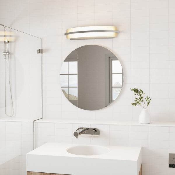Atlas Curvato LED Vanity Light Fixture – Modern Design with Soft Illumination for Elegant Bathrooms and Dressing Areas Polished Chrome 25.5'' WL11272-CH