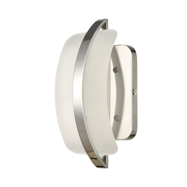 Atlas Curvato LED Vanity Light Fixture – Modern Design with Soft Illumination for Elegant Bathrooms and Dressing Areas Polished Chrome 5.5'' WL11273-CH