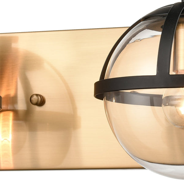 Atlas Davenay 2-Light Vanity Light Fixture – Midcentury Modern Design for Stylish Bathroom Illumination Satin Brass 16'' WL11274-BS