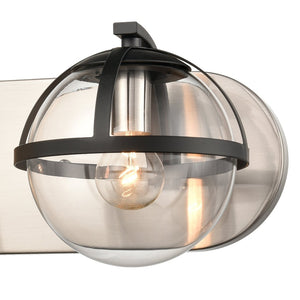 Atlas Davenay 2-Light Vanity Light Fixture – Midcentury Modern Design for Stylish Bathroom Illumination Satin Nickel 16'' WL11274-NK