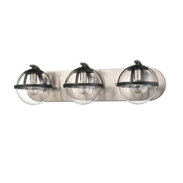 Atlas Davenay 2-Light Vanity Light Fixture – Midcentury Modern Design for Stylish Bathroom Illumination Satin Nickel 23'' WL11275-NK