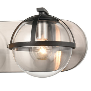 Atlas Davenay 2-Light Vanity Light Fixture – Midcentury Modern Design for Stylish Bathroom Illumination Satin Nickel 23'' WL11275-NK