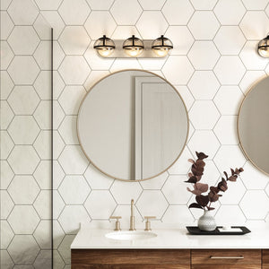 Atlas Davenay 2-Light Vanity Light Fixture – Midcentury Modern Design for Stylish Bathroom Illumination Satin Nickel 23'' WL11275-NK