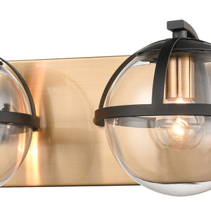 Atlas Davenay 2-Light Vanity Light Fixture – Midcentury Modern Design for Stylish Bathroom Illumination Satin Brass 31'' WL11276-BS